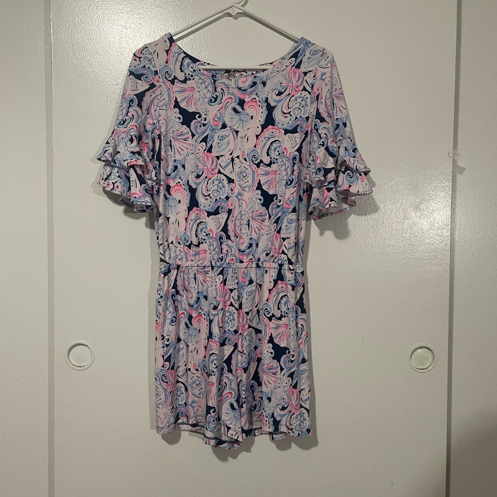 Lilly Pulitzer tiered ruffle flounce sleeve romper - Picture 4 of 7